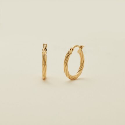 14k Twisted Hoop Earrings
