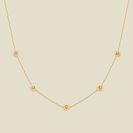 April CZ Birth Flower Station Necklace