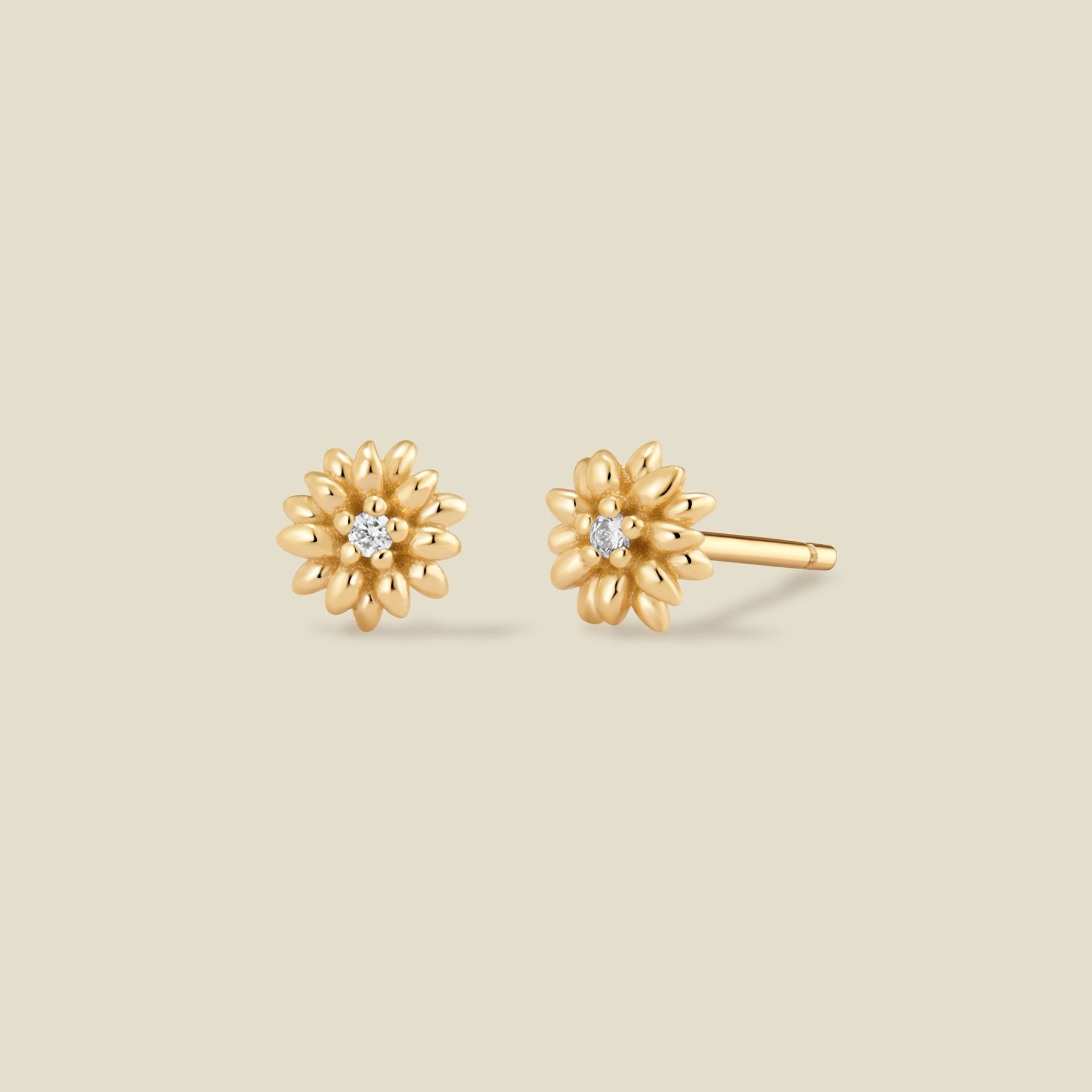 AprilDaisyStudEarrings April CZ Birth Flower Stud Earrings - 图片 1