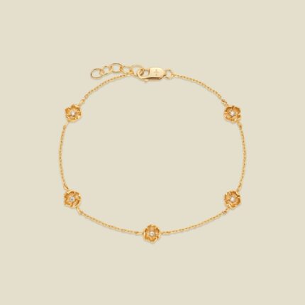 August CZ Birth Flower Station Bracelet