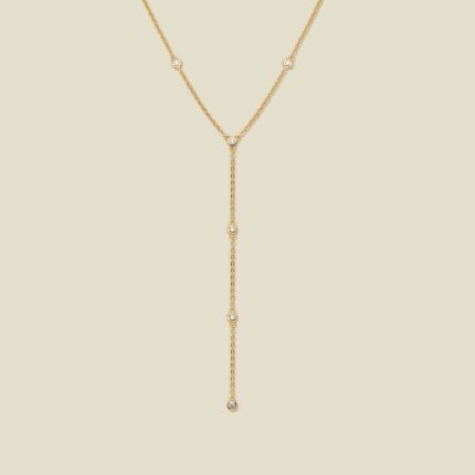 CZ Poppy Lariat Necklace
