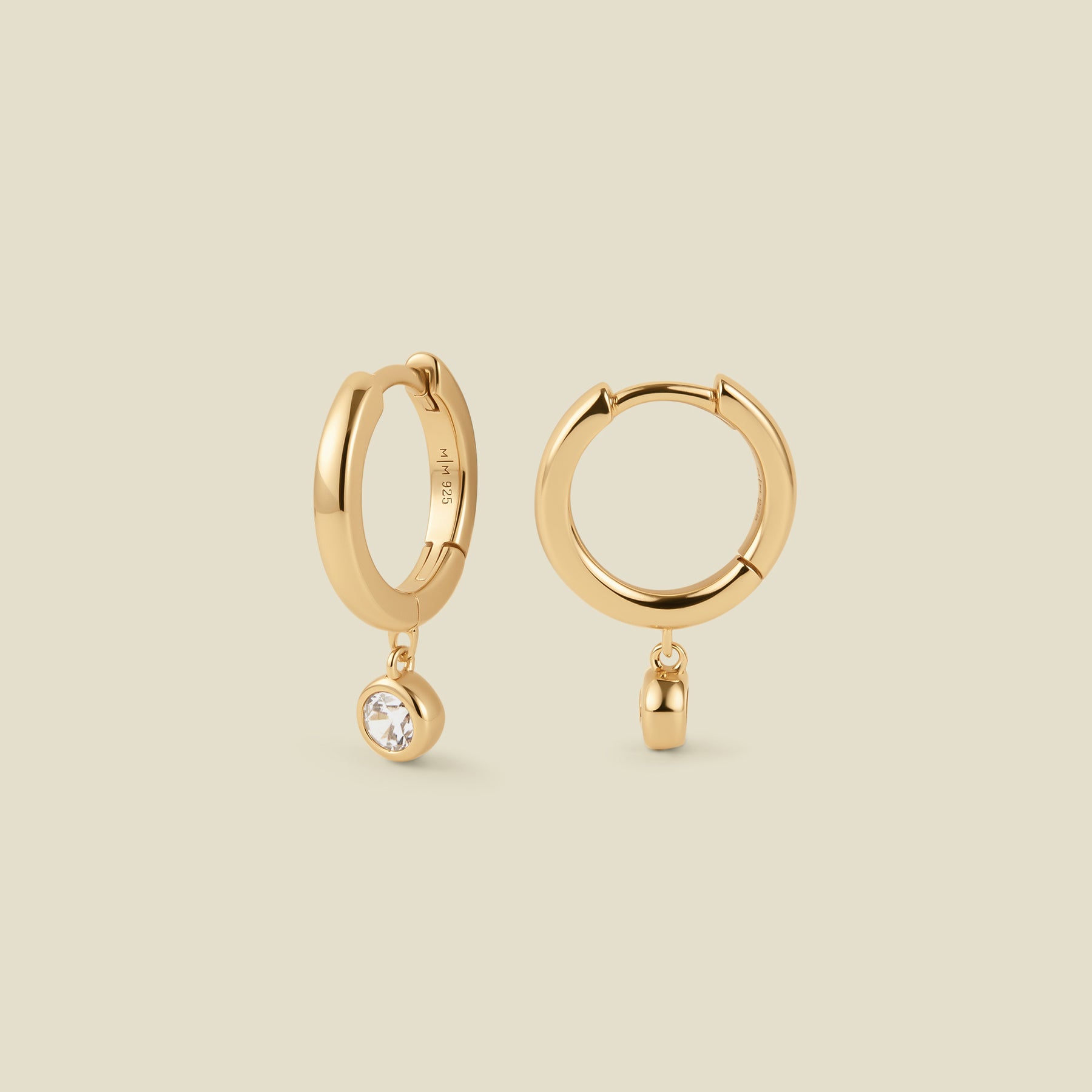 CZ_Poppy_Dangly_Hoop_E_YG_CZPPYDNG CZ Poppy Drop Hoop Earrings - 图片 1