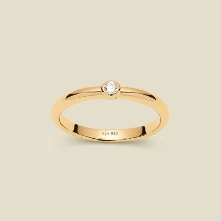 CZ Poppy Solitaire Stacking Ring