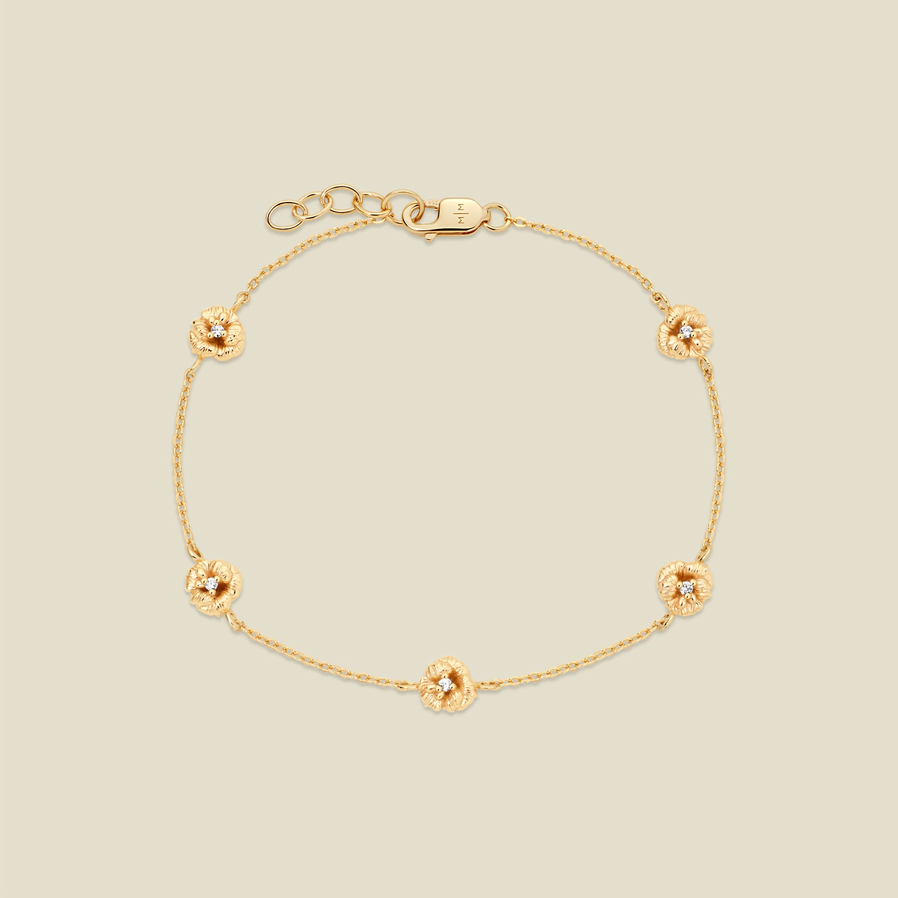 FebruaryVioletBracelet February CZ Birth Flower Station Bracelet - 图片 1