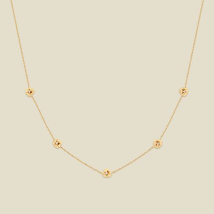 February CZ Birth Flower Station Necklace