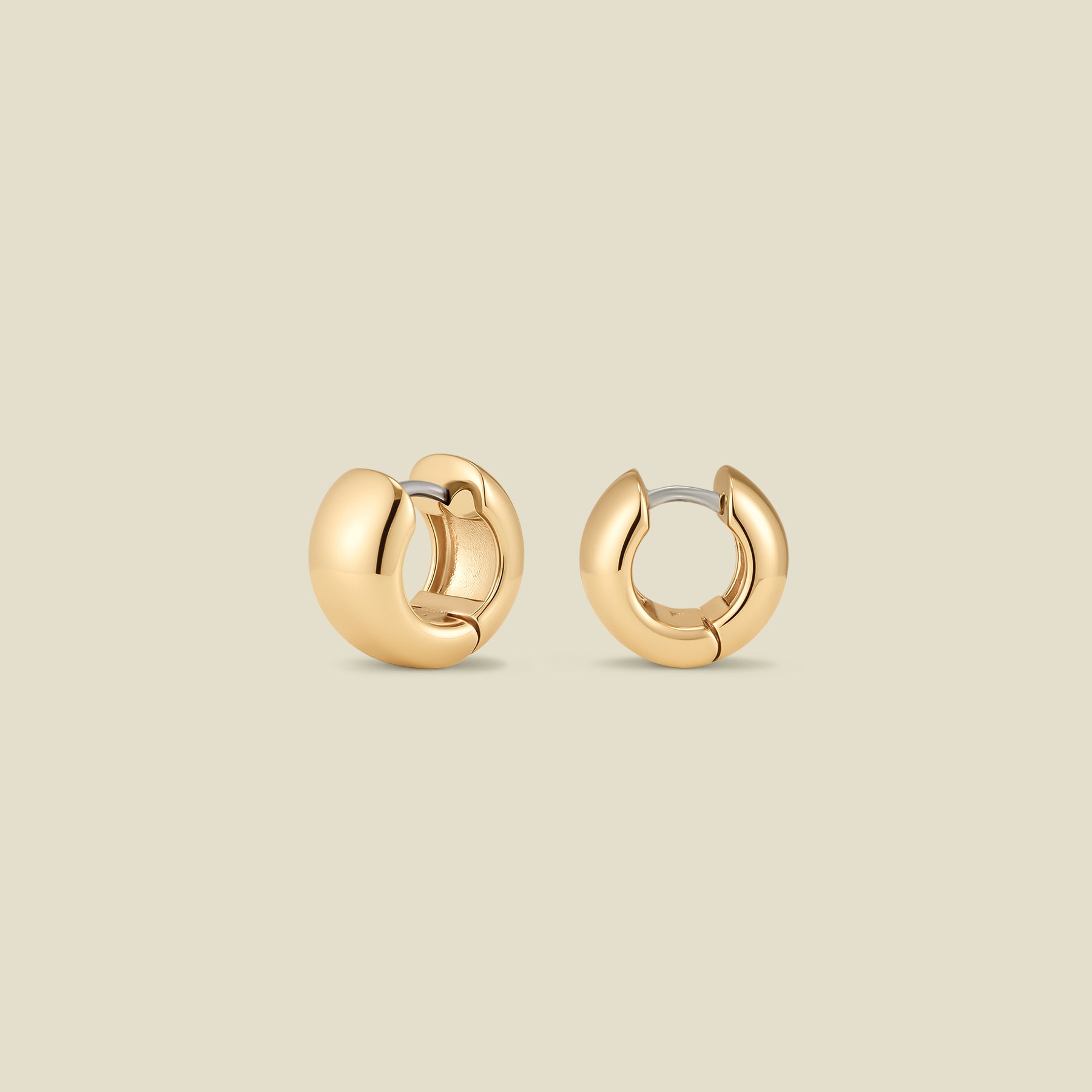 Gold12mmBoldHoops_E_YG_12m_7.5WHP_1 Sol Hoop Earrings - 图片 1