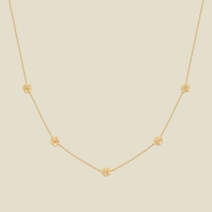 January CZ Birth Flower Station Necklace