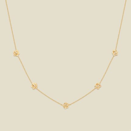 June CZ Birth Flower Station Necklace