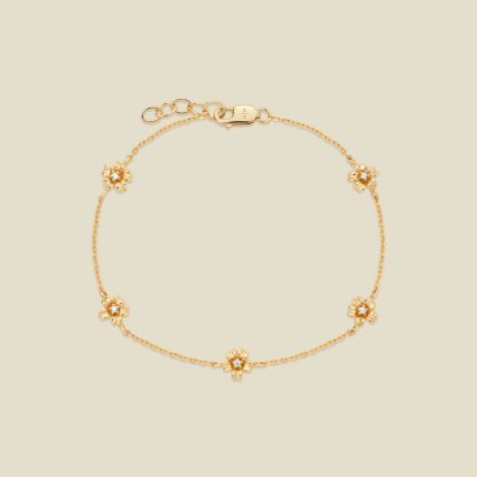 March CZ Birth Flower Station Bracelet