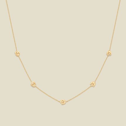 May CZ Birth Flower Station Necklace