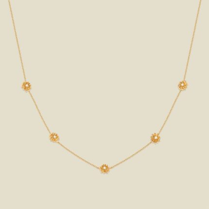 November CZ Birth Flower Station Necklace