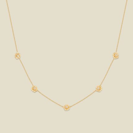 September CZ Birth Flower Station Necklace