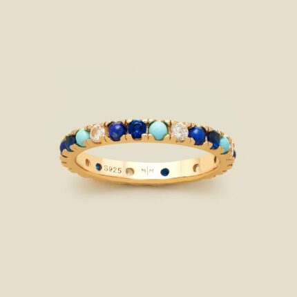 Turquoise and Lapis Eternity Ring | Final Sale