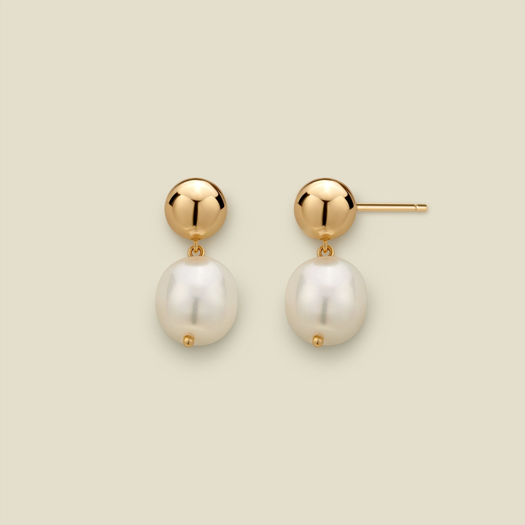 baroque-pearl-dangly-statement-earrings-gold-vermeil-earring-1154769346 Drop Pearl Stud Earrings - 图片 1