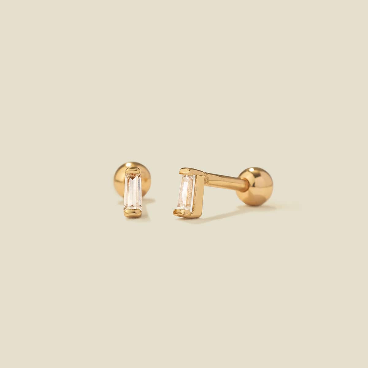 cz-baguette-stud-earrings-gold-vermeil-earring-30355886964809 CZ Baguette Stud Earrings - 图片 1