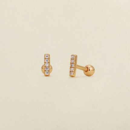 CZ Mini Bar Stud Earrings | Final Sale