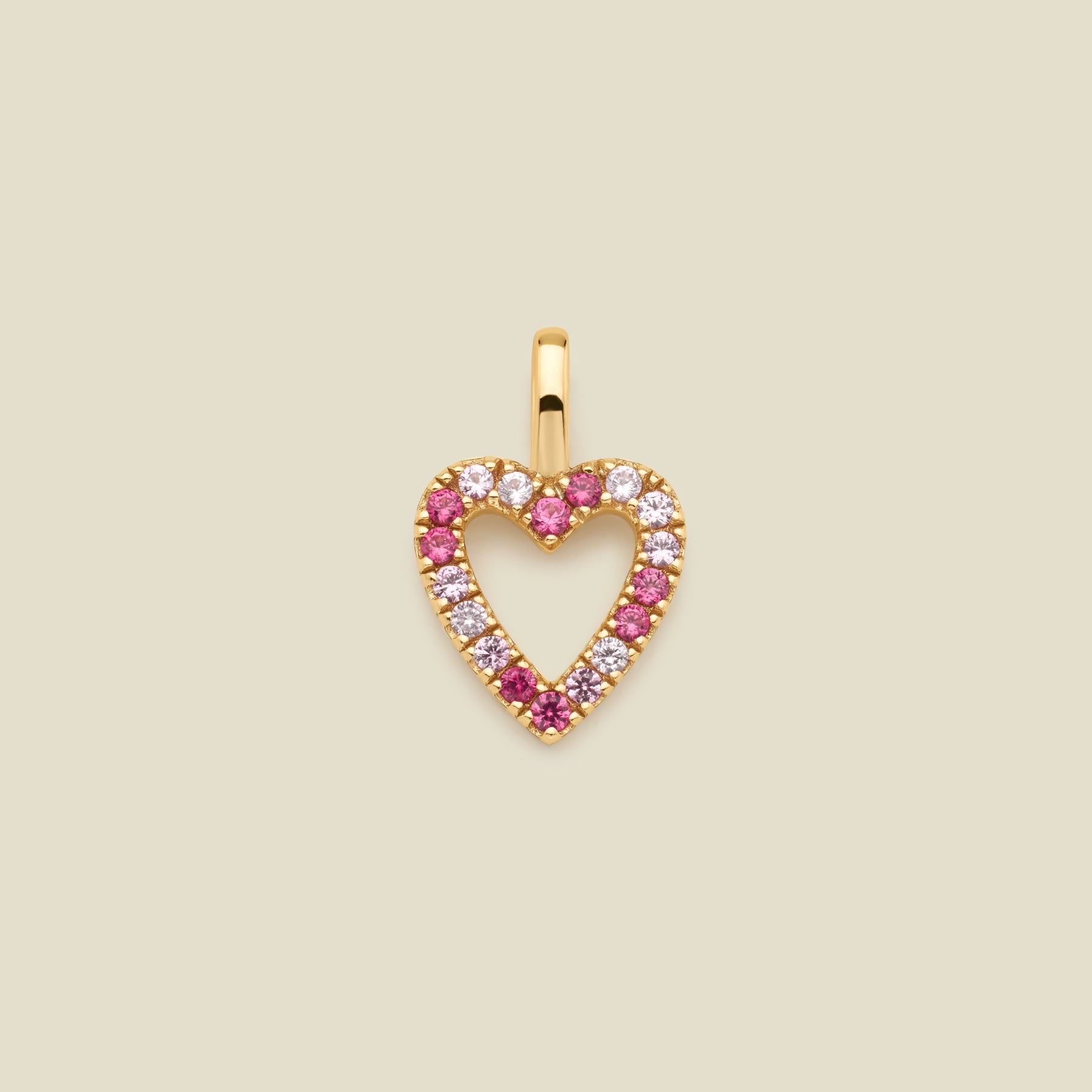 cz-pink-pave-heart-charm-gold-vermeil-add-ons-36008393572425 CZ Pink Pavé Heart Charm | Final Sale - 图片 1
