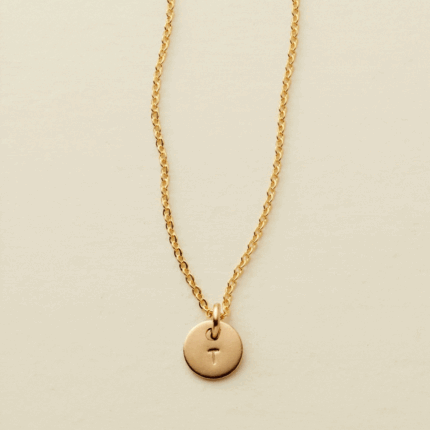 Initial Disc Necklace | 1/4" Disc
