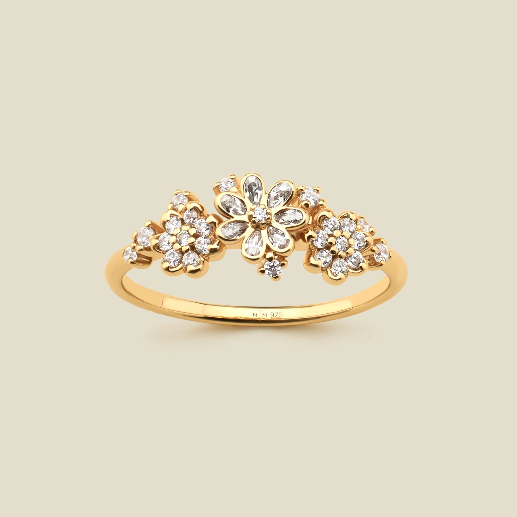luxe-floral-cocktail-ring-gold-vermeil-5-ring-1144448210 Flora Luxe Cocktail Ring - 图片 1